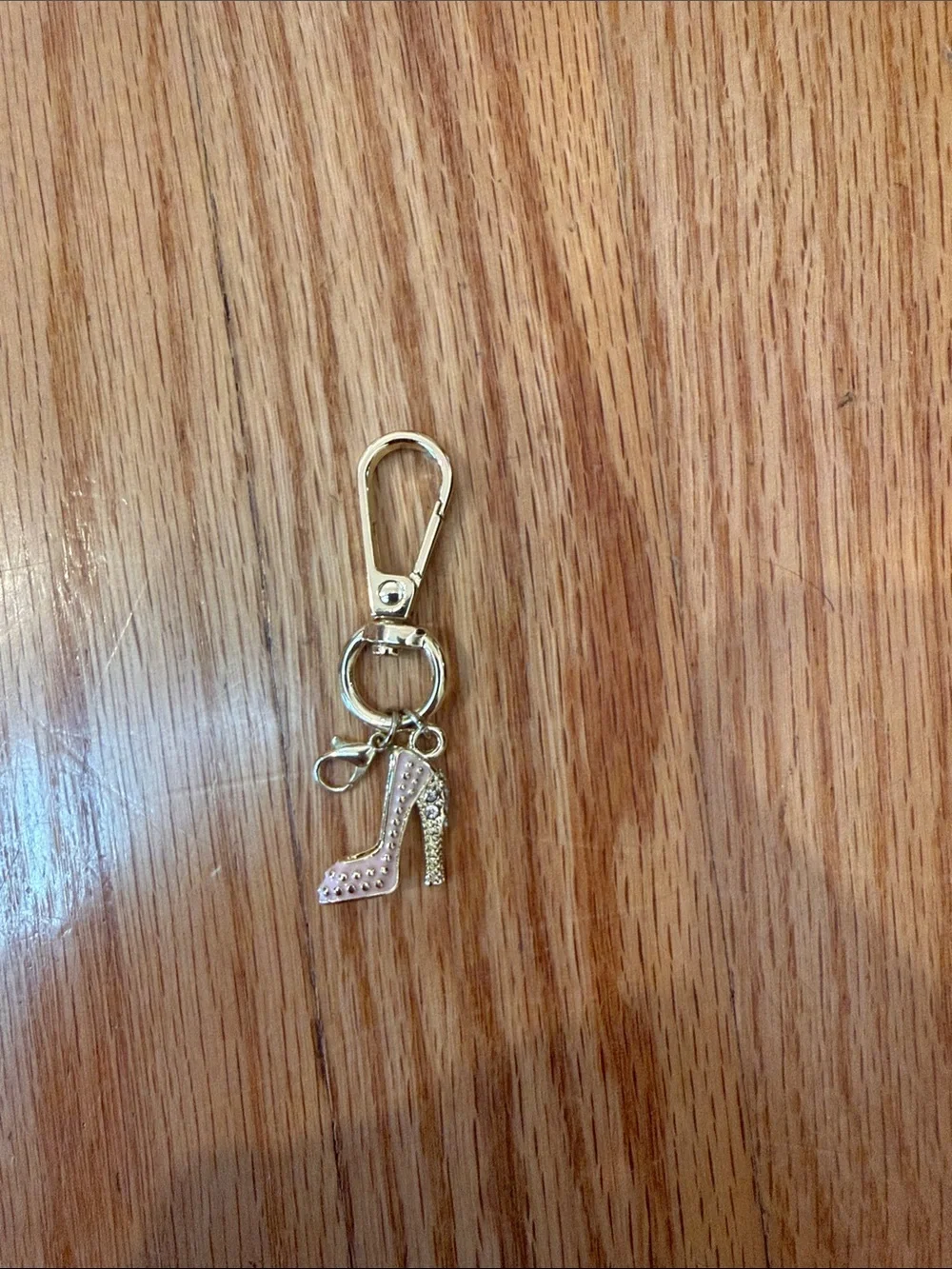 TARTE Gold and Pink High Heel Charm Keychain - Women Accessories